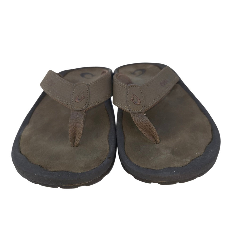 Olukai Ohana Flip Flops Mens Size 11 Brown Thong Sandals 10110A-1313 - Picture 7 of 9